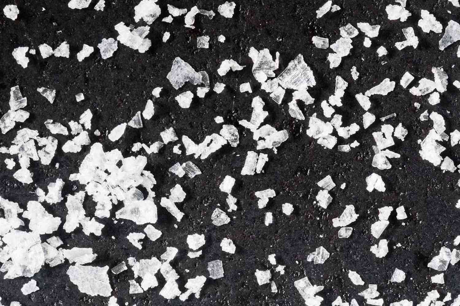 Salt on black surface