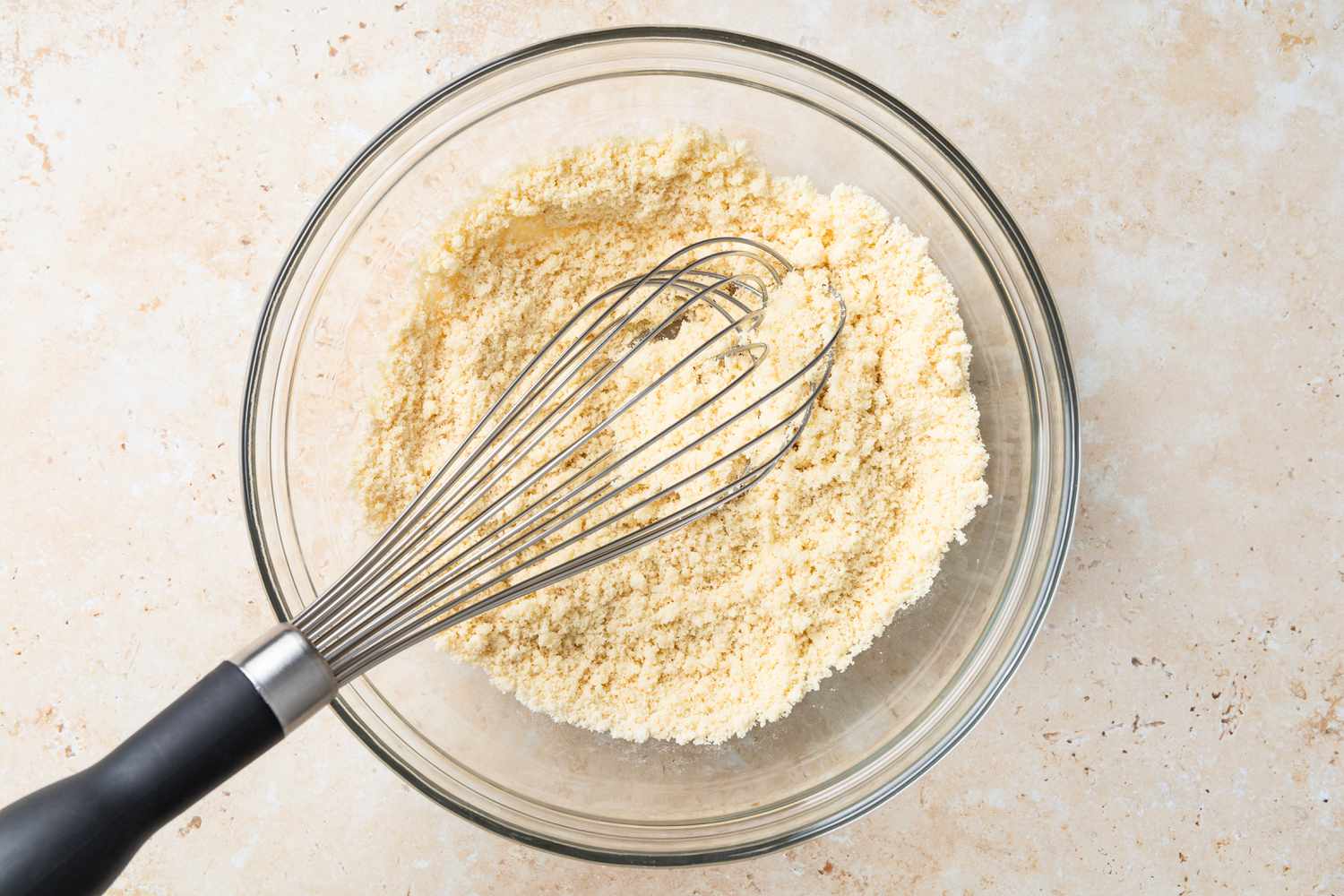 Dry Ingredients Whisked Together in a Large Bowl for Almond Croissants Recipe