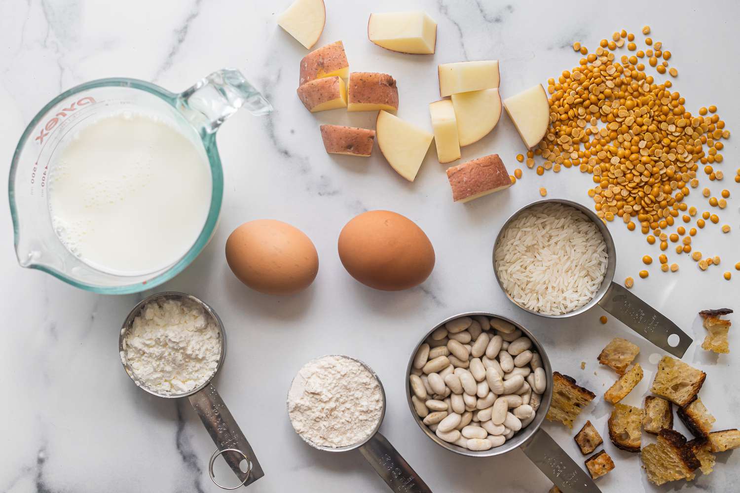 Flour beans eggs cream potatoes ways to thicken soup