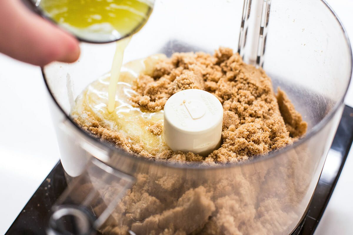 Cheesecake bars with chocolate chips add the butter