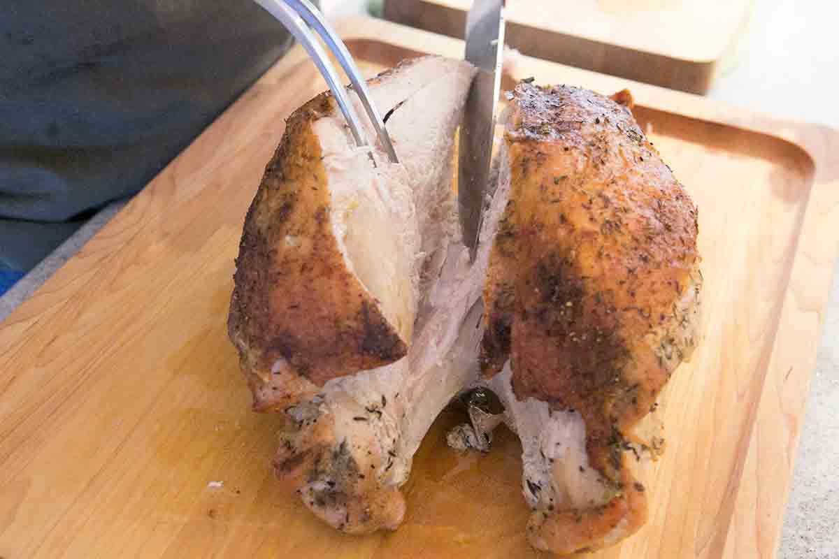 carve turkey breast from keel