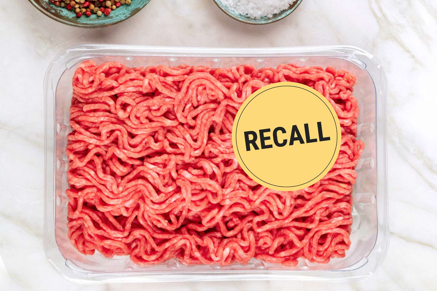 Container of ground beef