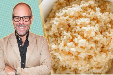 Alton Brown and a bowl of brown rice