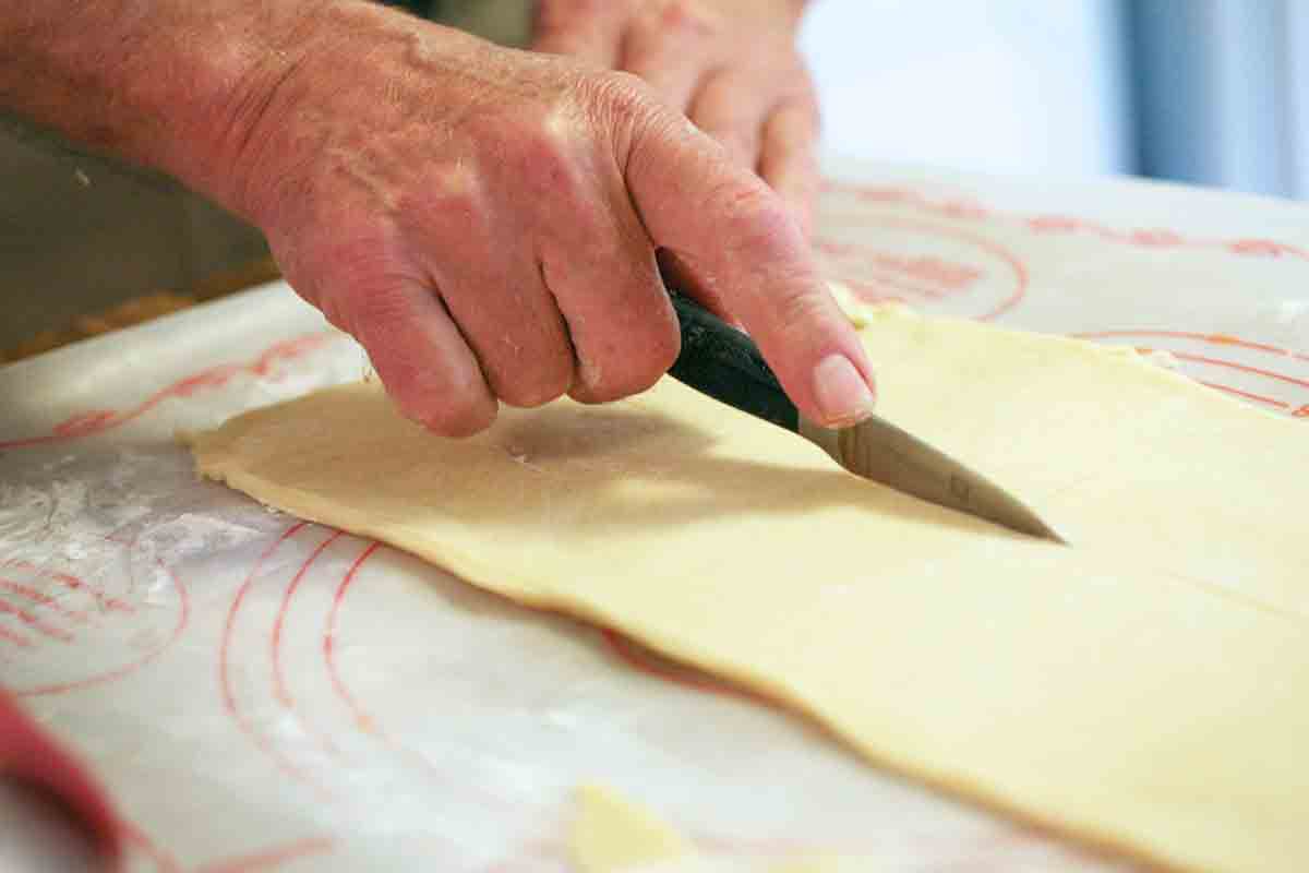 cut kolache dough