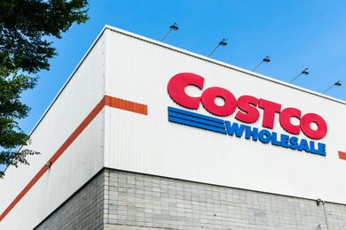 Costco Wholesale storefront with visible logo and building structure in daytime