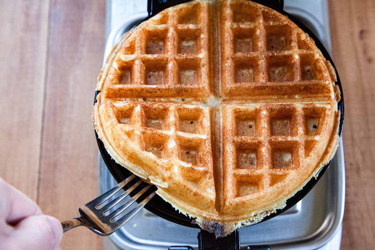 Belgian Waffle Recipe remove from the waffle iron