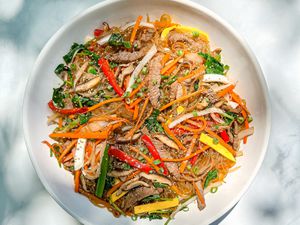 japchae on a plate