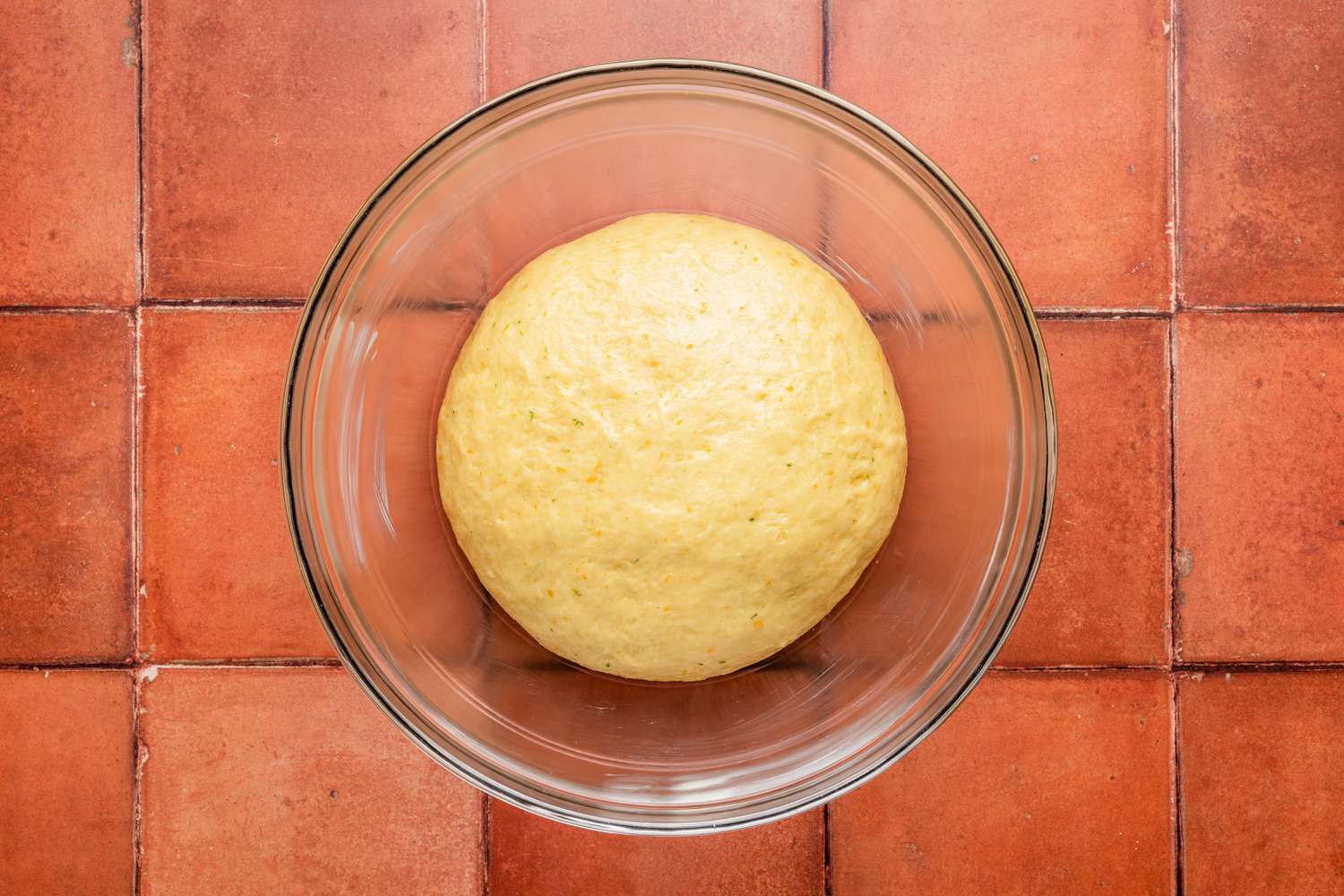 Pan de muerto dough doubled in size after resting for 1 1/2 to 2 hours