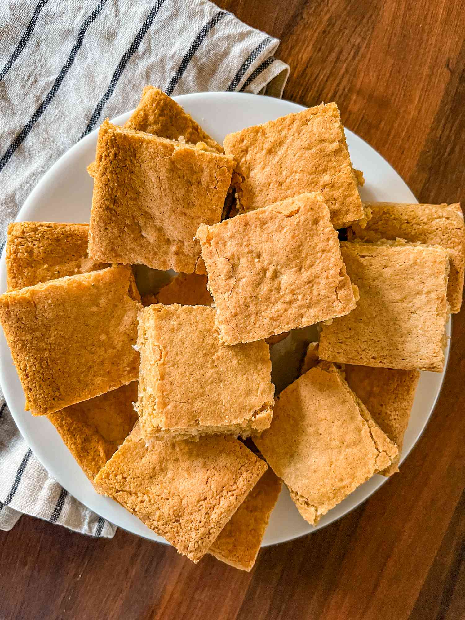 Sad cake stacked on a plate