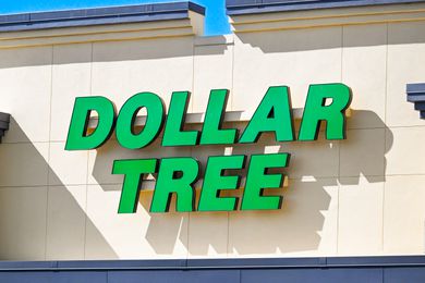 Dollar Tree store sign on a building facade.