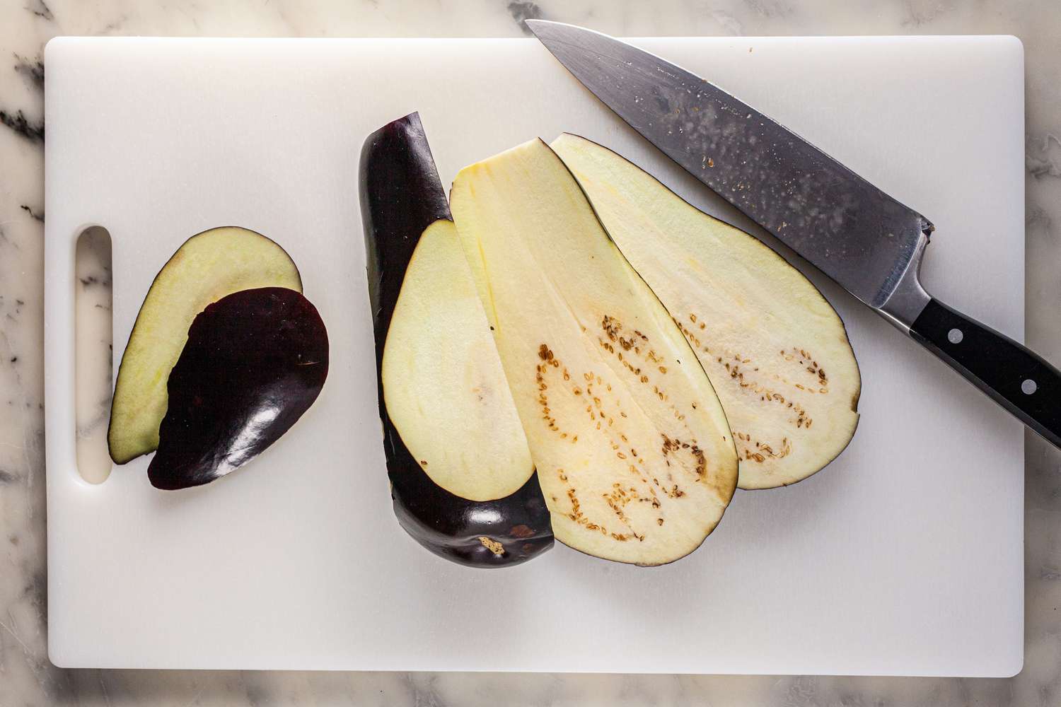 Eggplant and Zucchini cut and roasted