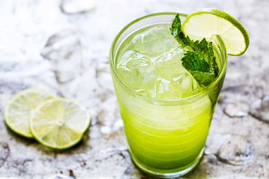Mojito recipe made with mint, lime, and simple syrup