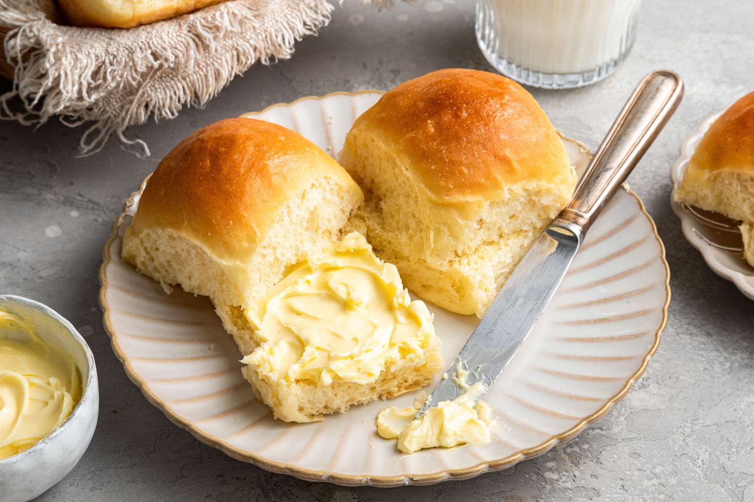 butter smeared on bread