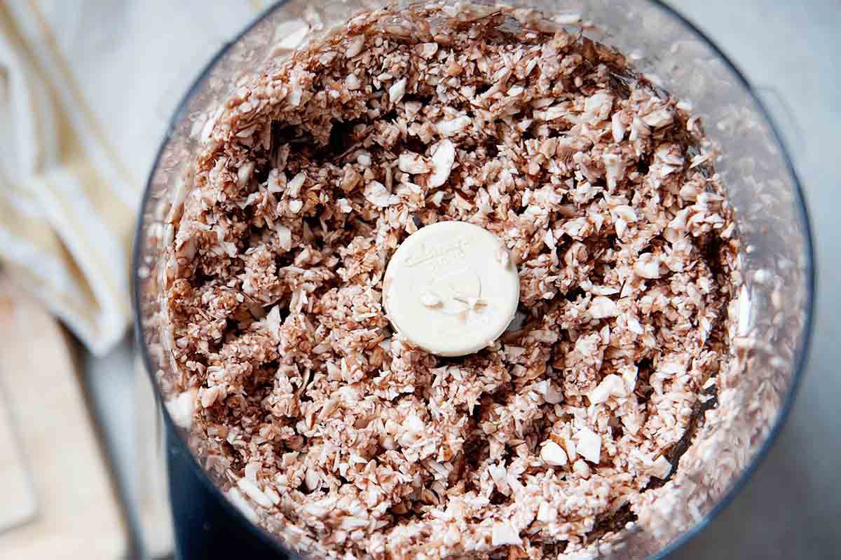 Vegan Chili with Bulgur Wheat process the mushrooms