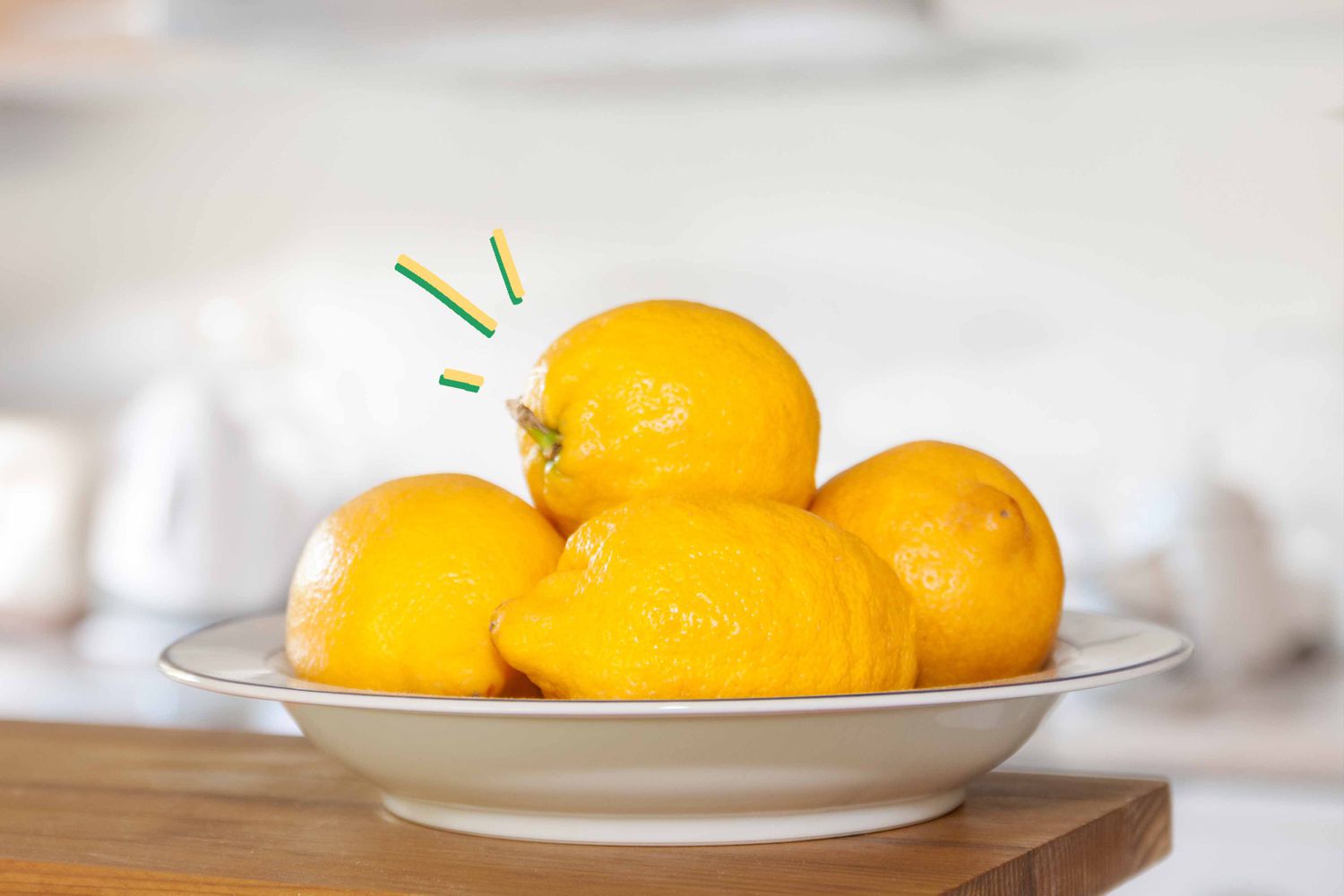 Lemons on a white plate