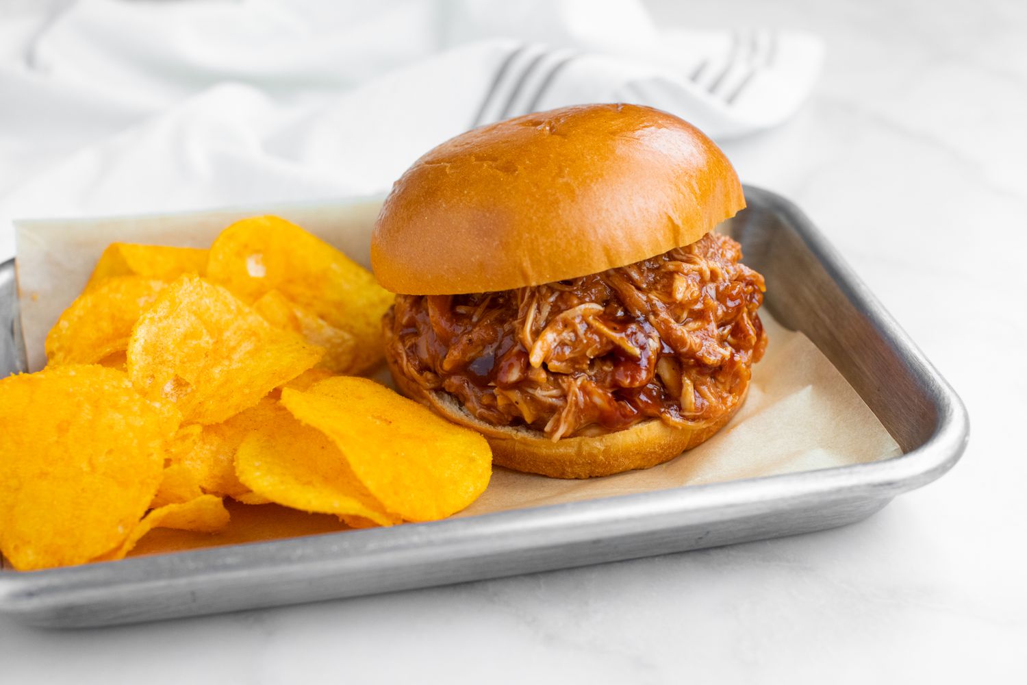 pull pork chicken sandwich