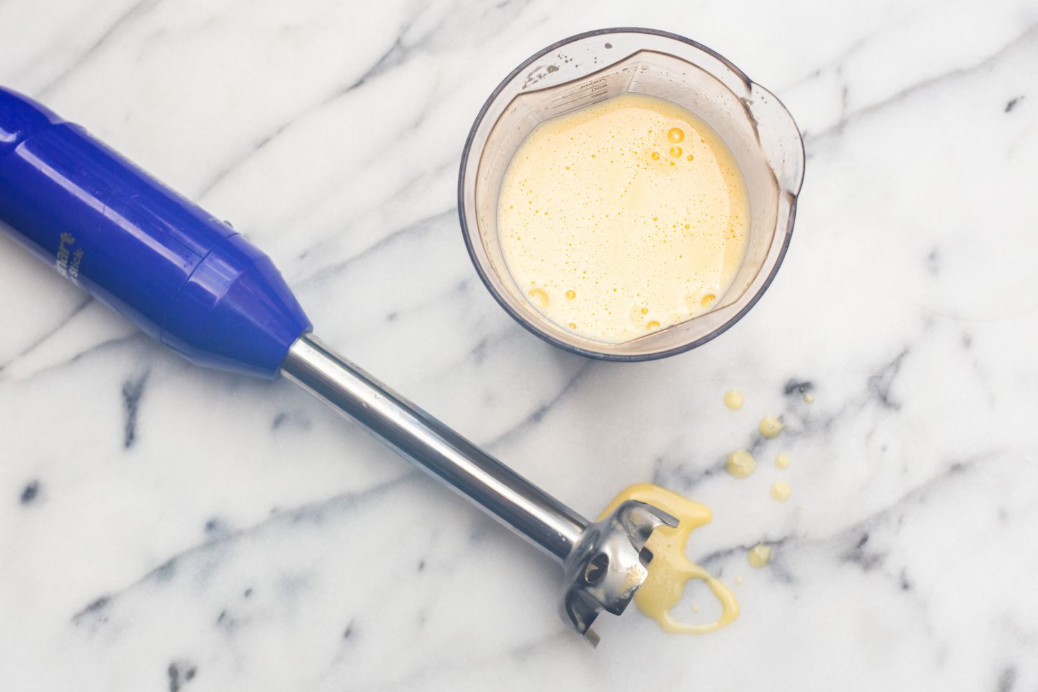 Egg Mixer Mixed Together Using an Immersion Blender for Bacon and Gruyère Egg Bites Recipe