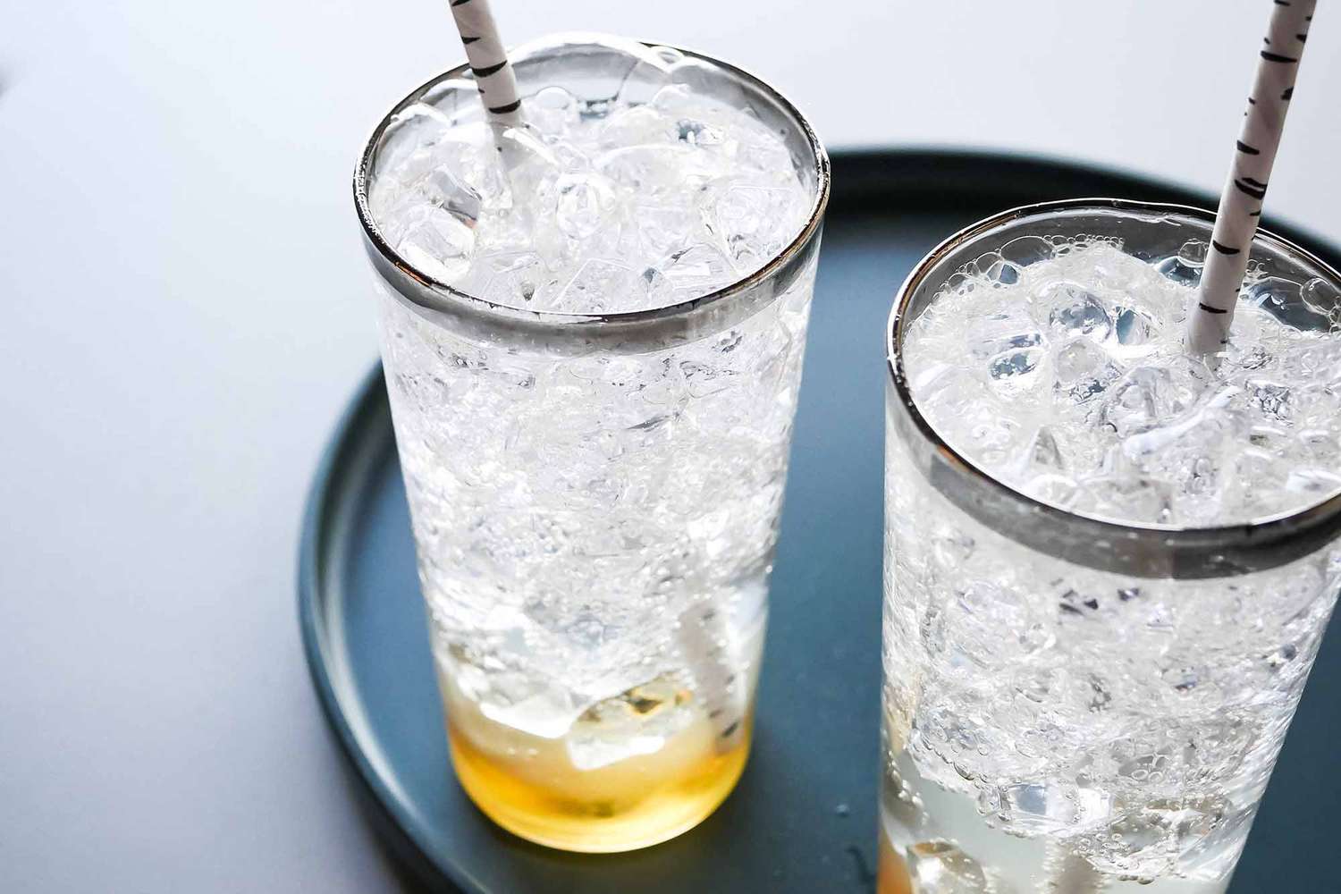 Earl grey tea and tonic drink with ice