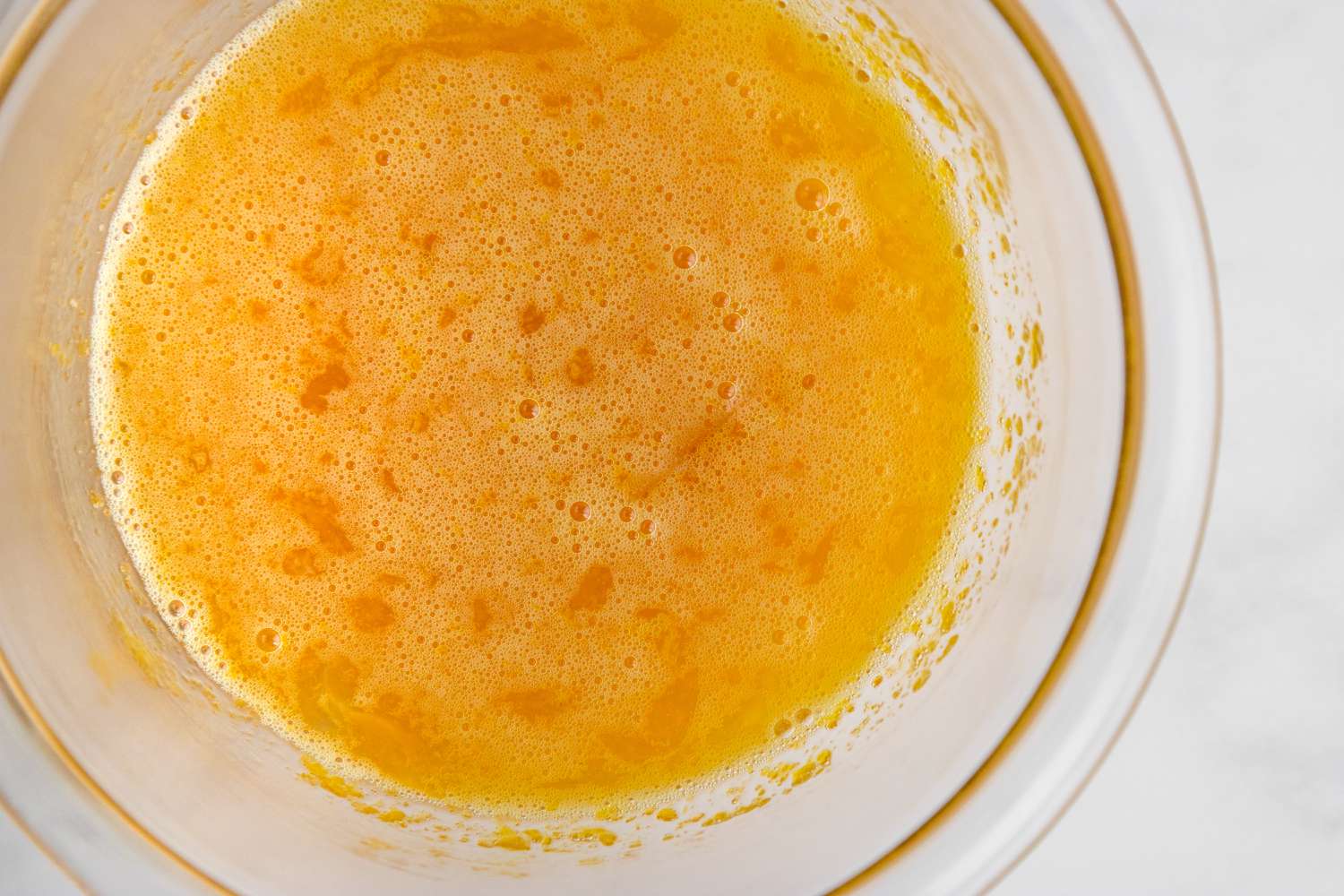 Egg mixture for chocolate lava cake.