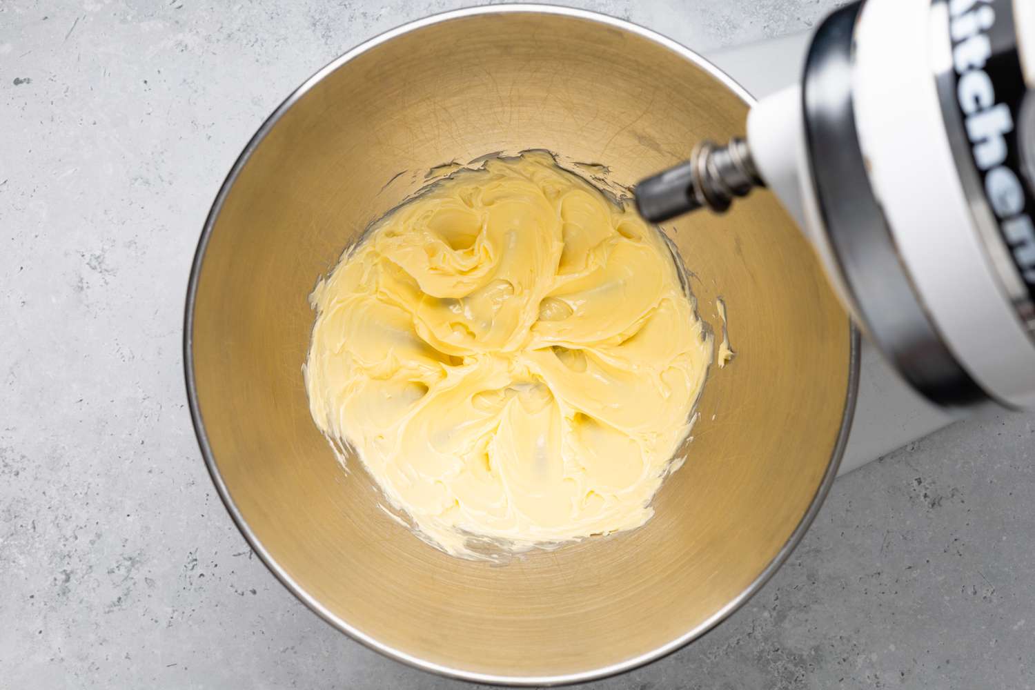 Butter Creamed in a Stand Mixer Bowl for Easy Chocolate Buttercream Frosting Recipe