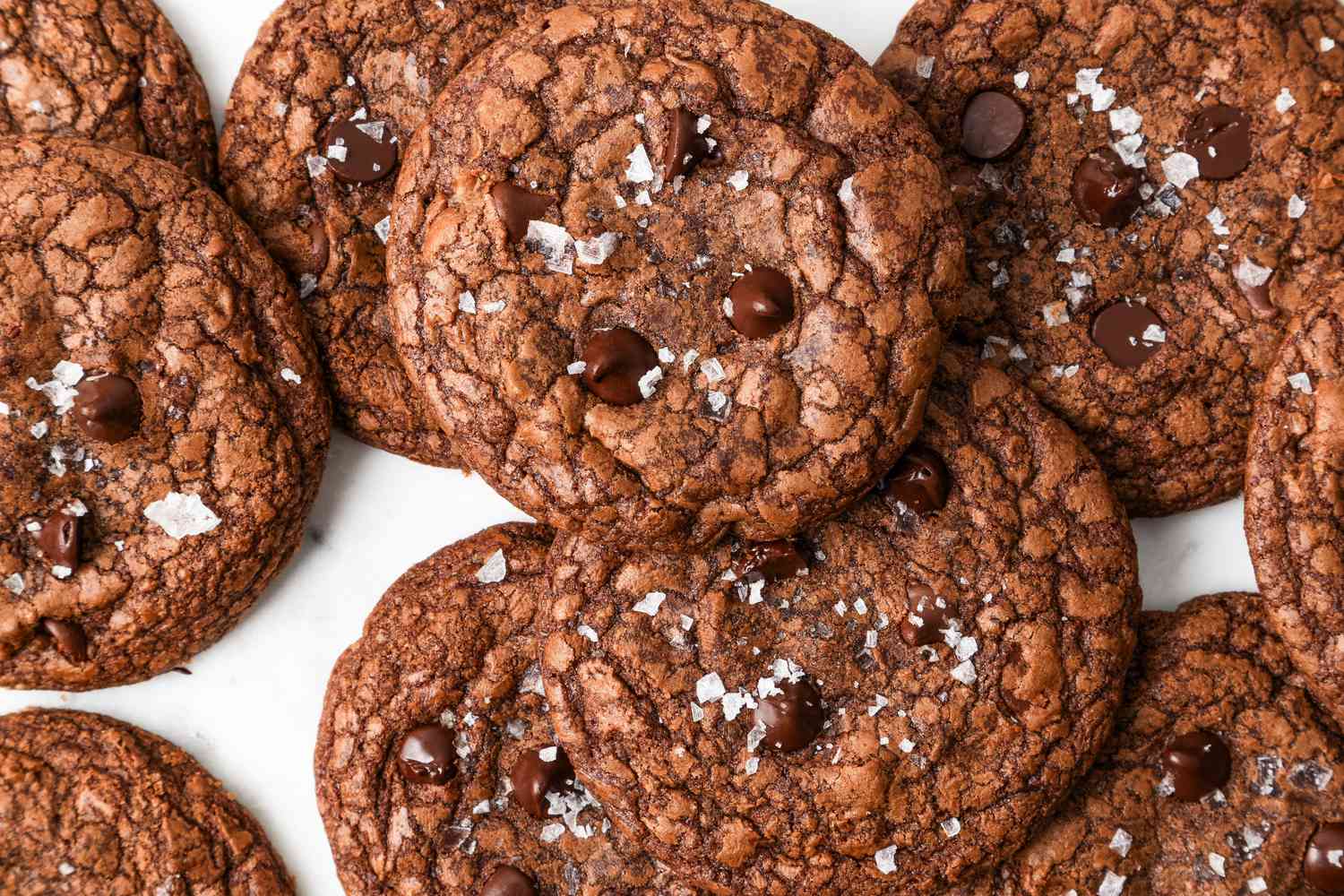 stack of 3-ingredient brownie cookies