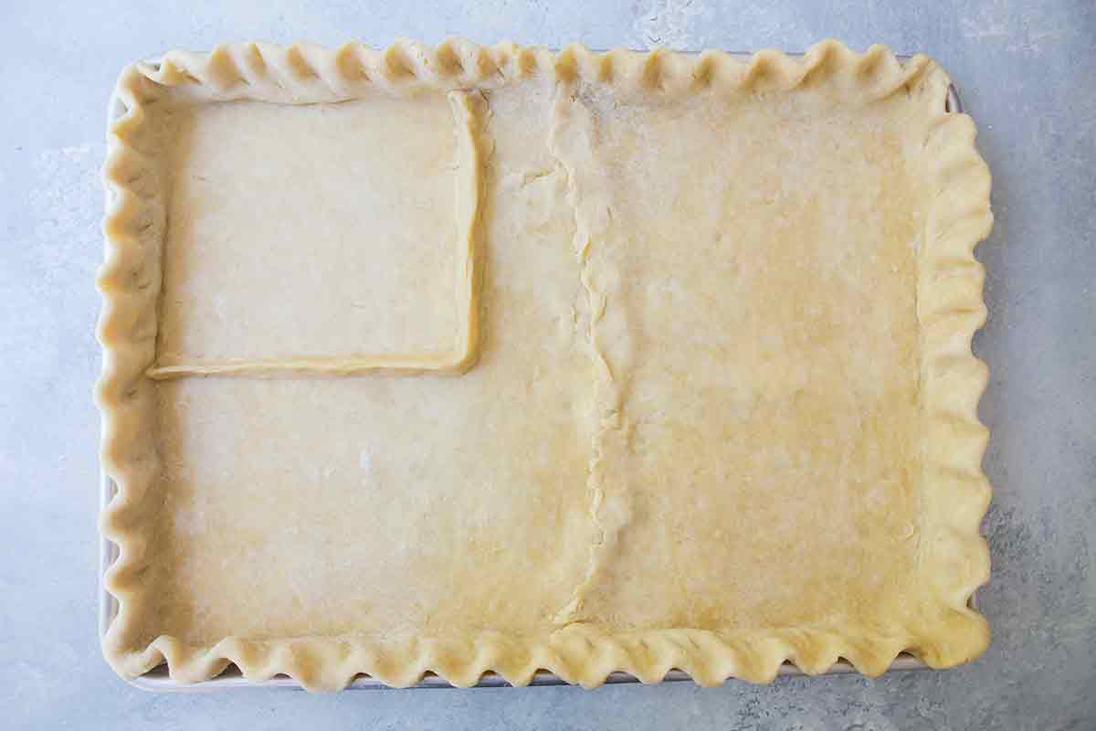 form well for the blueberry filling in american flag pie crust