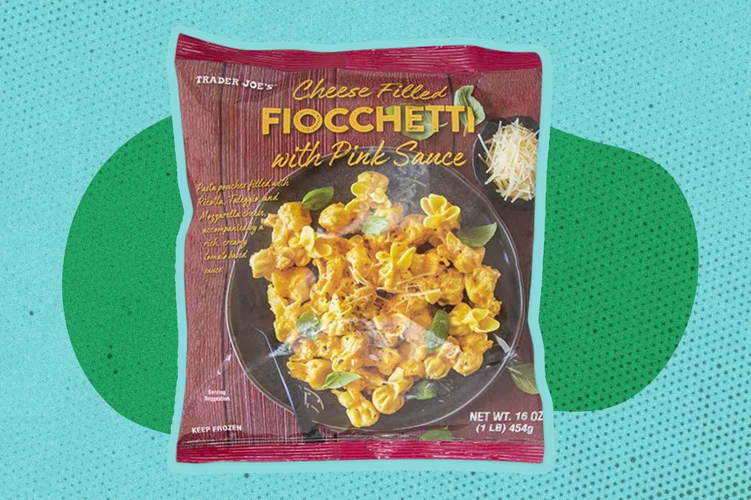 Trader Joe's cheese filled fiocchetti with pink sauce