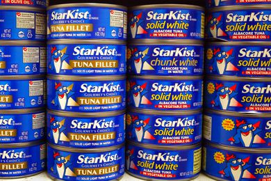 Starkist Tuna Cans on a store shelf