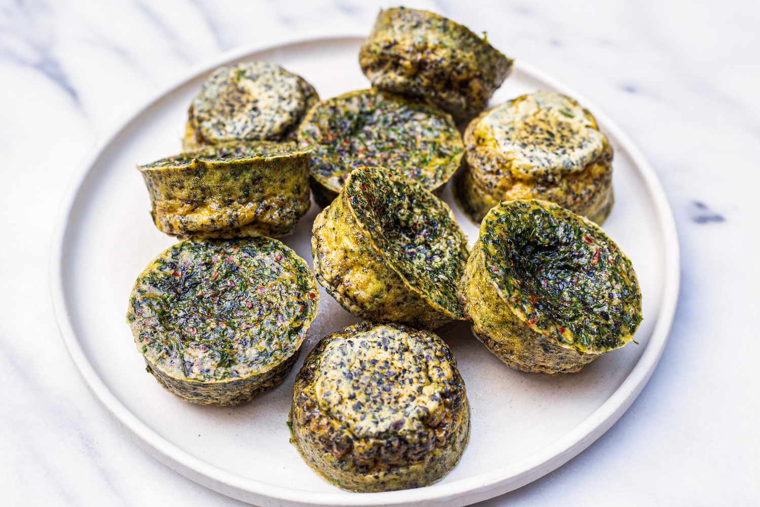 Kale and Portobello Egg Bites on a Plate