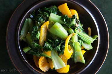Baby Bok Choy with Yellow Bell Peppers