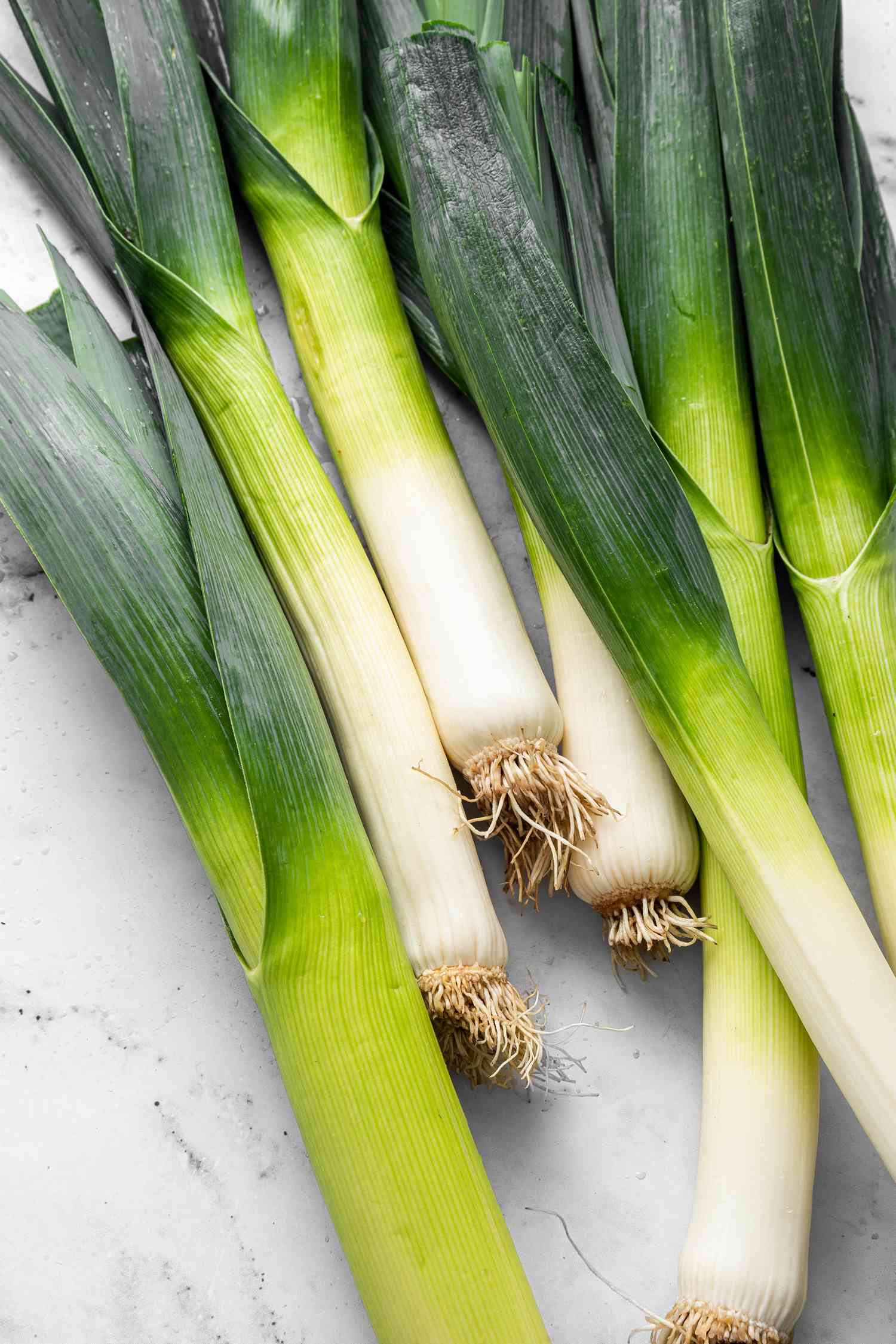 Close-up of Leeks on a Counter
