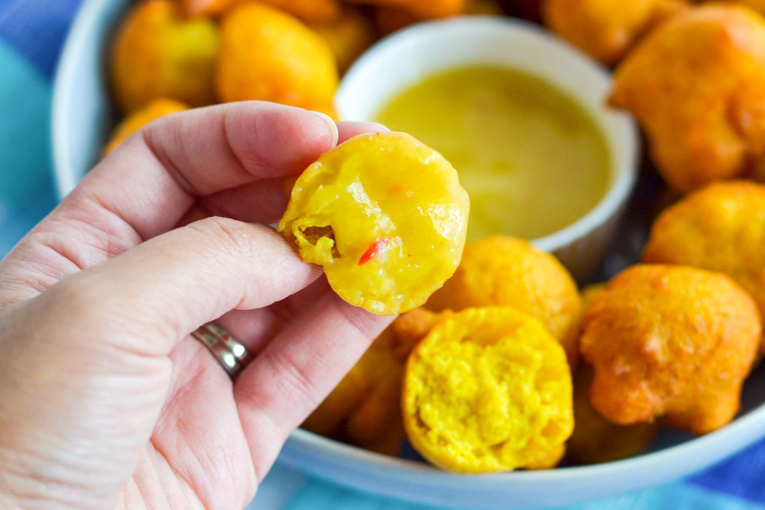 Plated Guyanese pholourie 