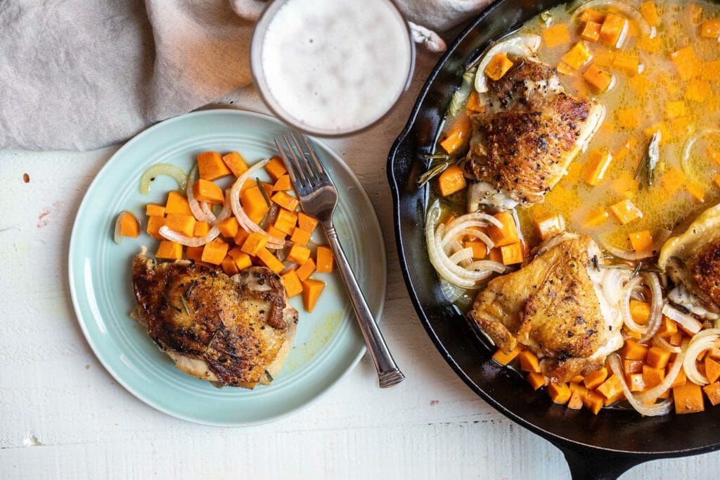 Chicken and sweet potatoes weeknight dinner
