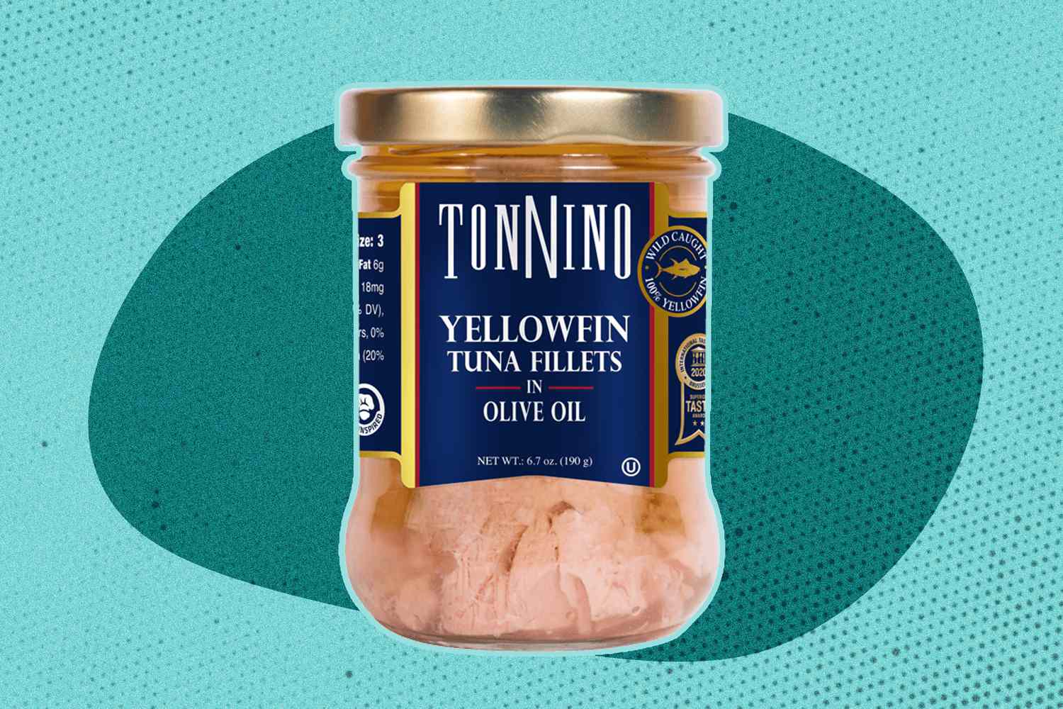 Jar of Tonnino yellowfin tuna fillets in olive oil