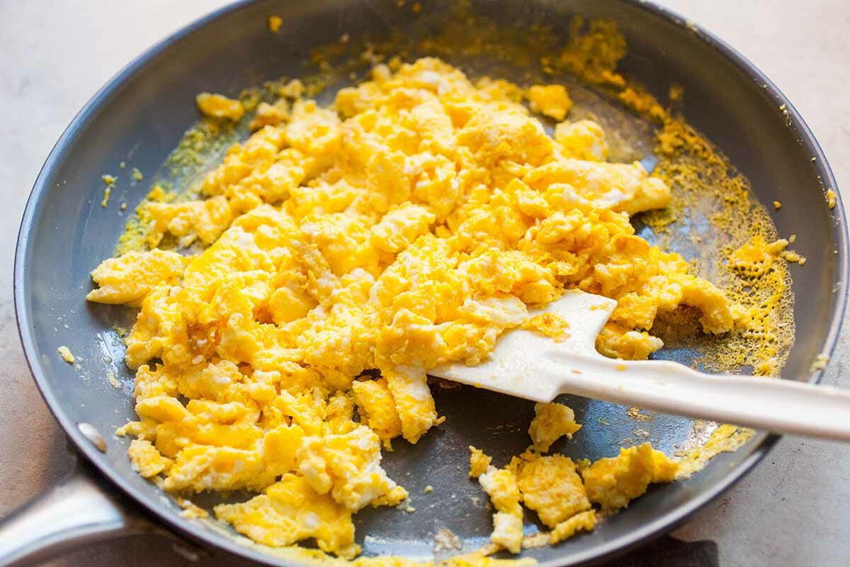 Sausage Breakfast Burrito Recipe scramble the eggs