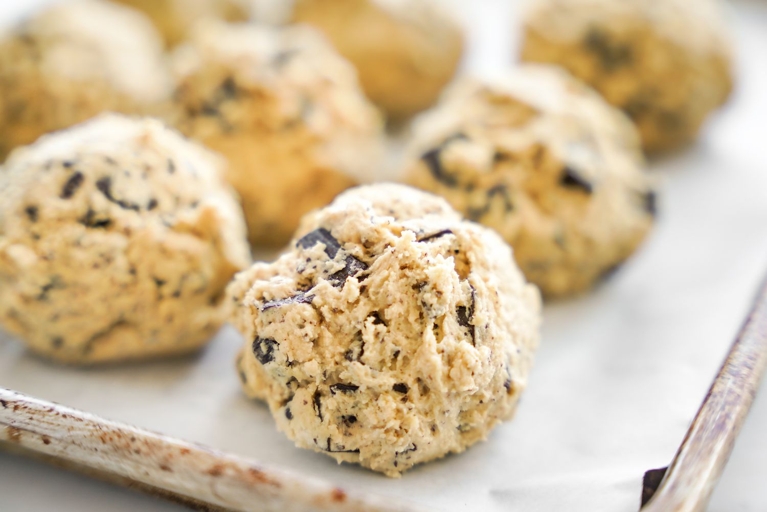 cookie dough rolled into balls