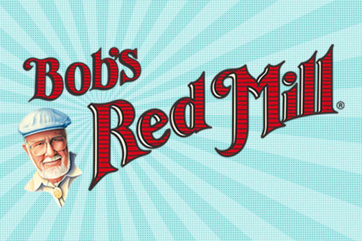 Bob's Red Mill logo with a smiling man illustration wearing a cap