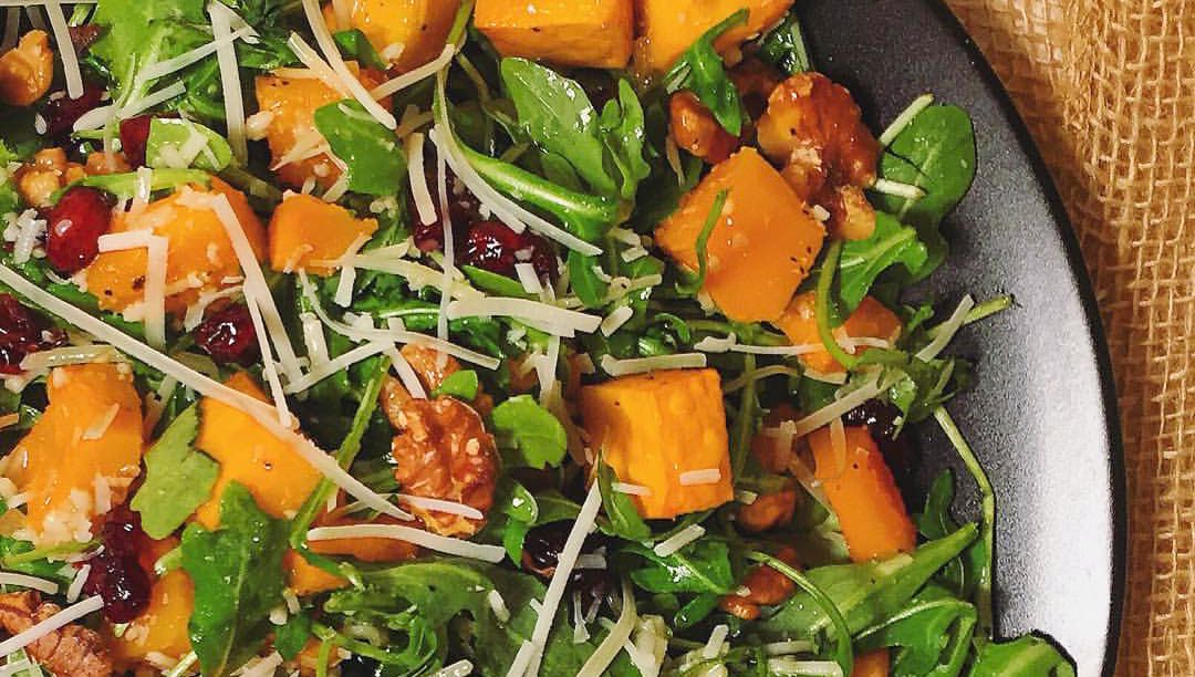 Roasted Butternut Squash Salad with Warm Cider Vinaigrette