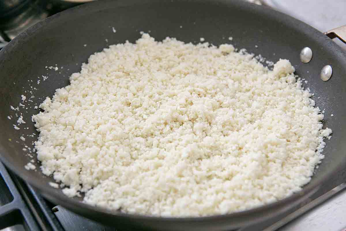 simmer ground cauliflower for couscous
