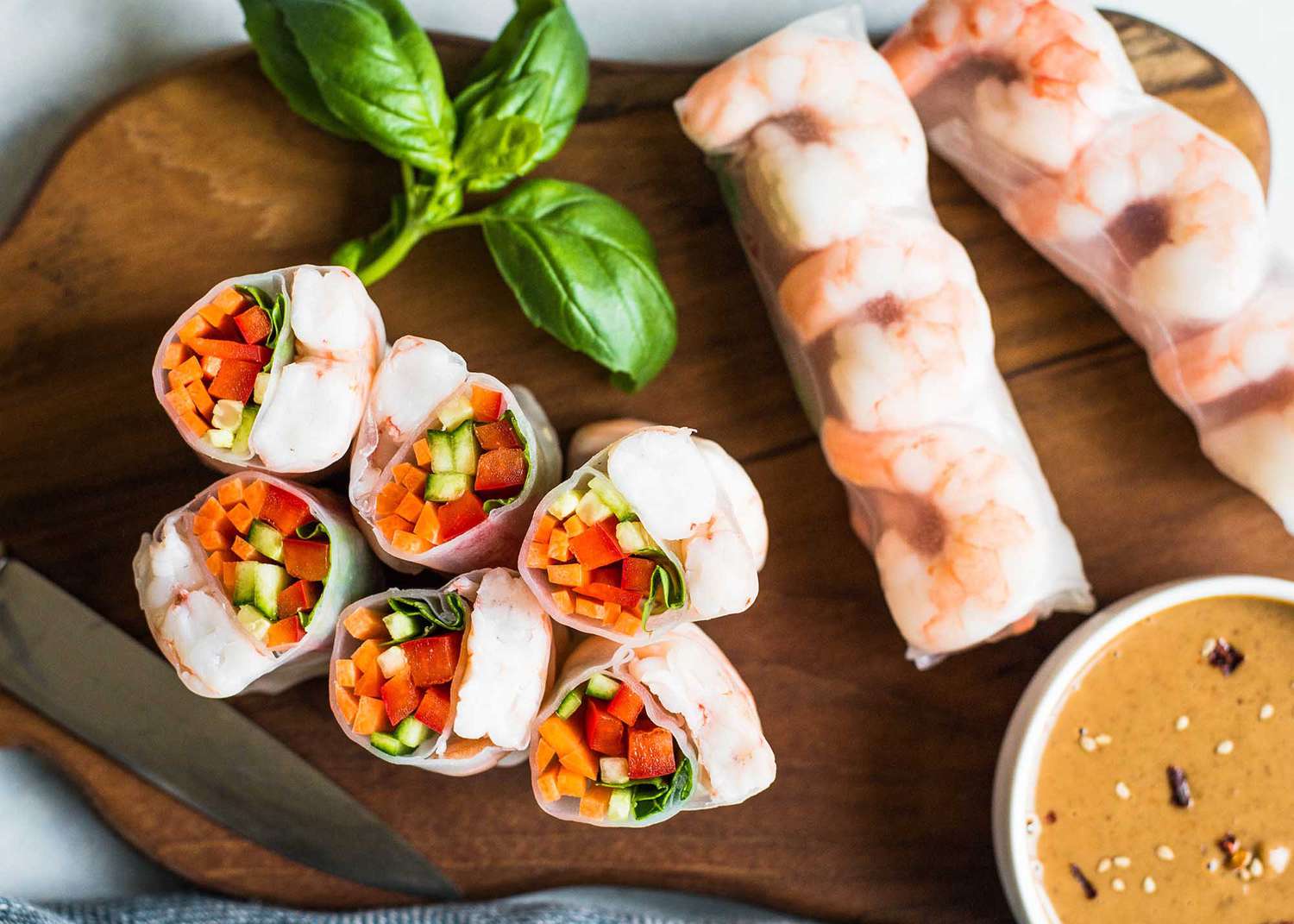 Shrimp Spring Rolls with Peanut Sauce