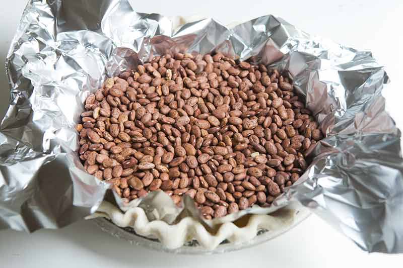 Using Beans for Pie Weight when Making Crust for Lemon Meringue Pie