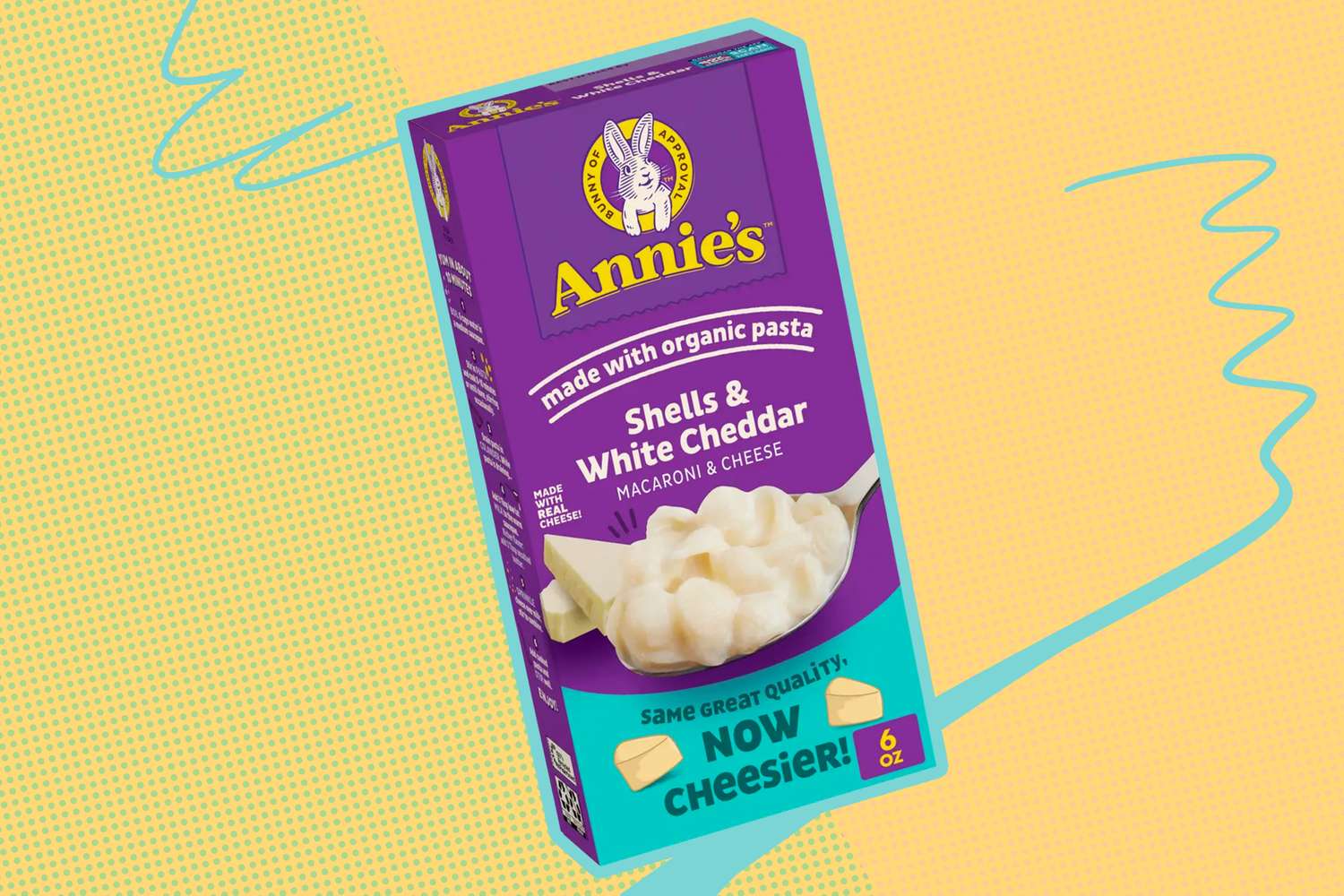 Box of Annies Shells White Cheddar macaroni and cheese