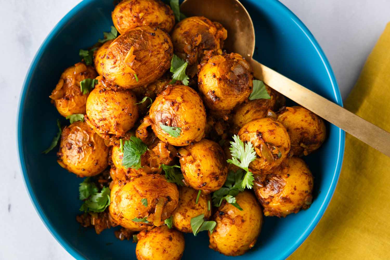 Bombay Aloo (Bombay Potatoes) in a large bowl