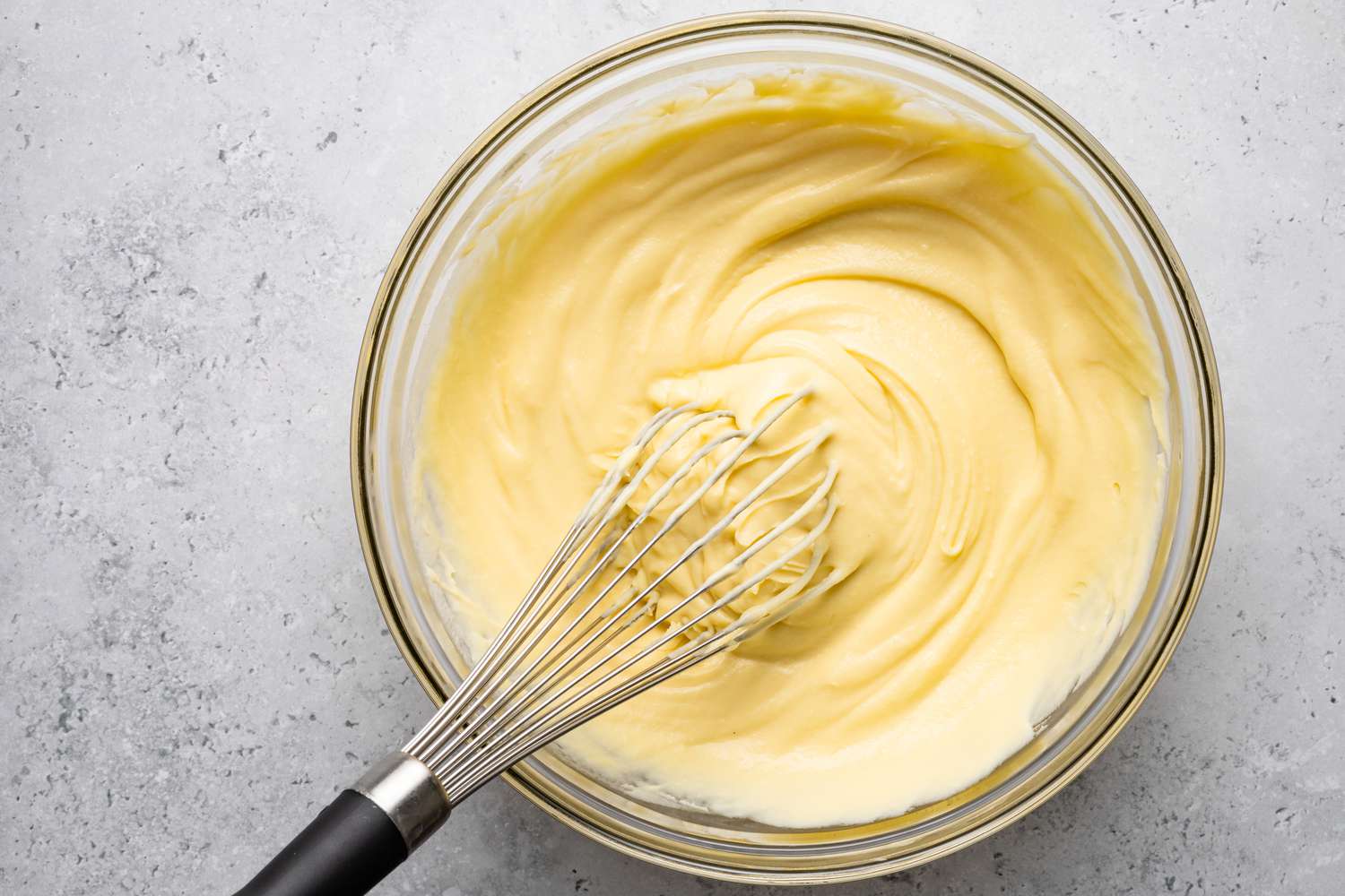 Whisk Vanilla Custard in the Bowl