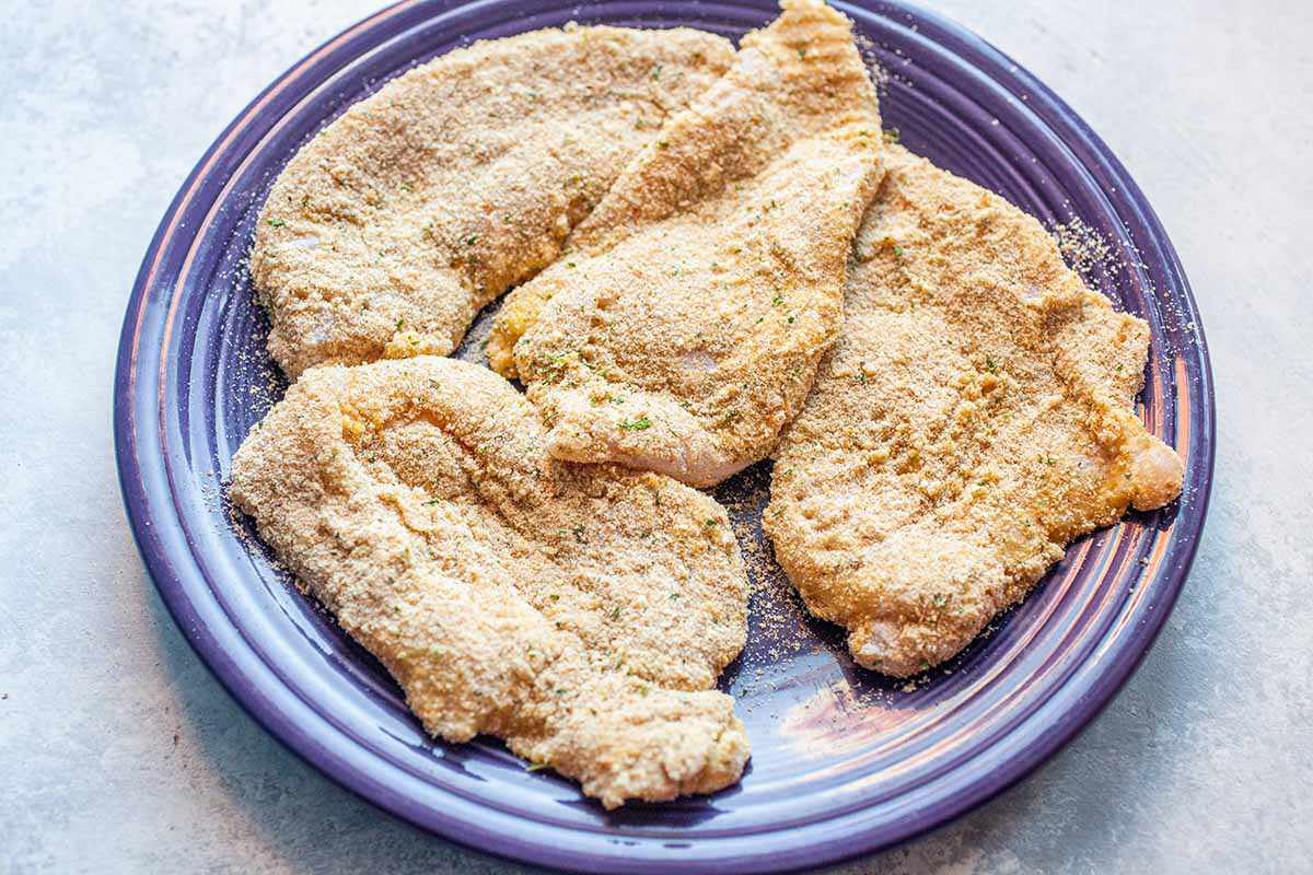 Easy Chicken Parmesan Recipe prep the chicken for frying