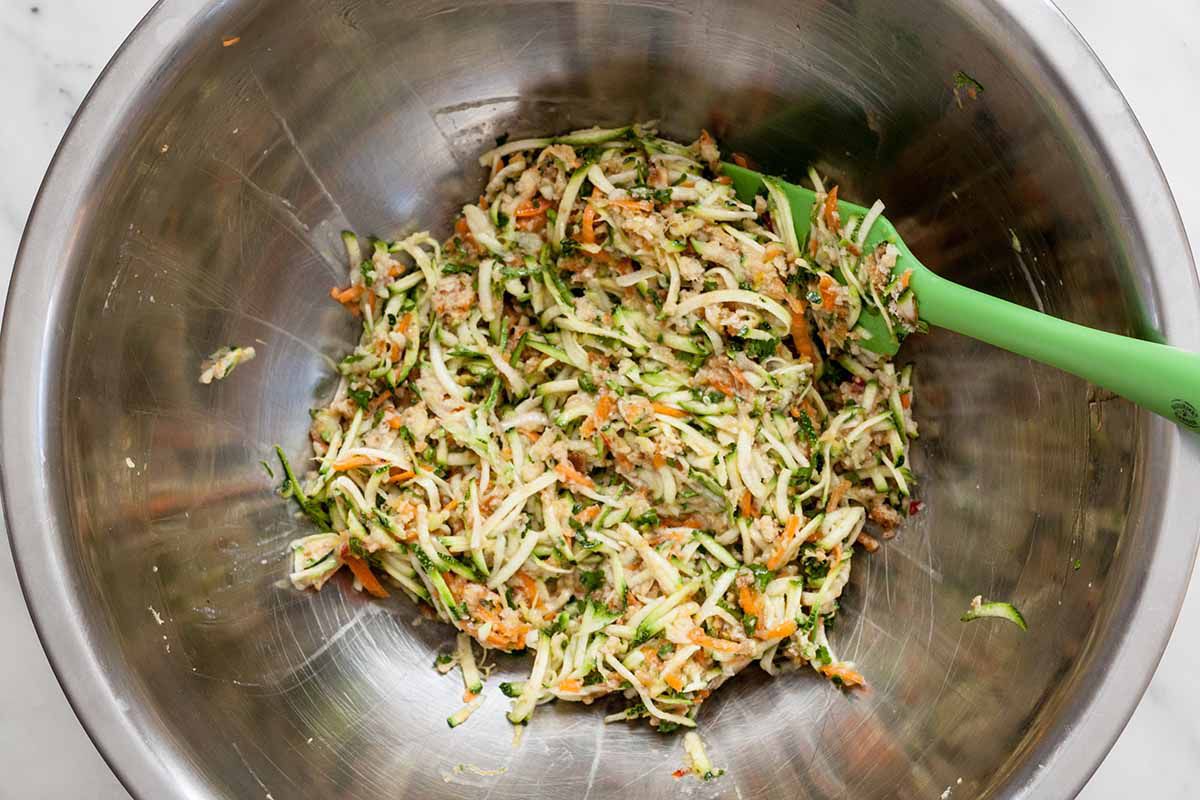 Turkey Meatloaf ingredients mixed together