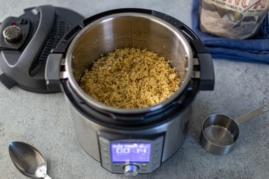 Cooked quinoa in Instant Pot