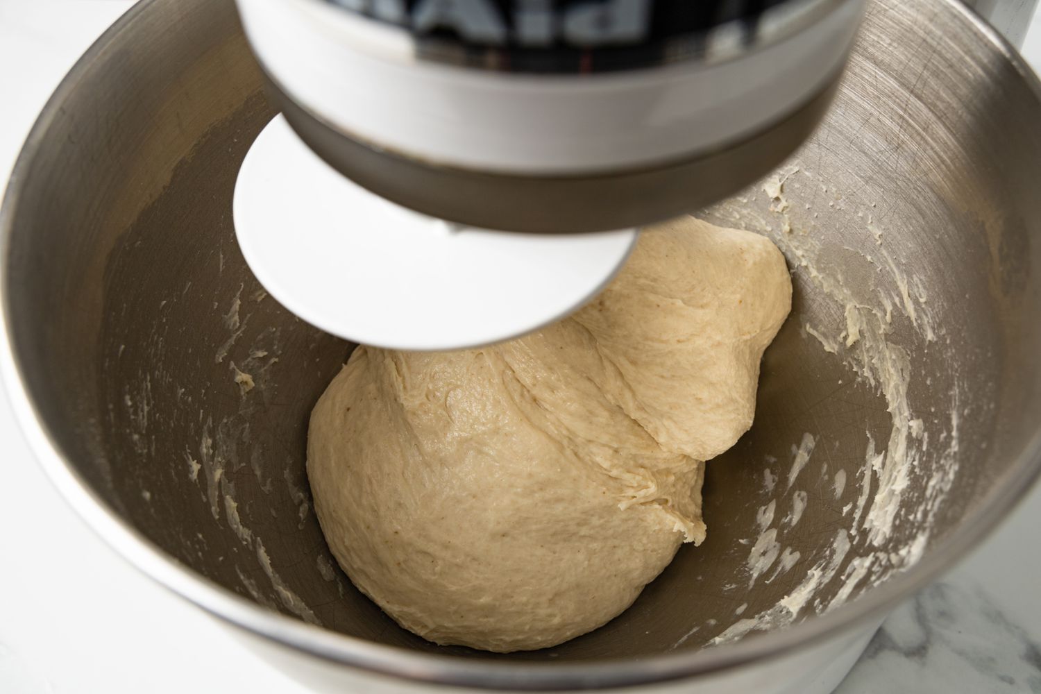 Sourdough Rolls Dough in a Mixer 