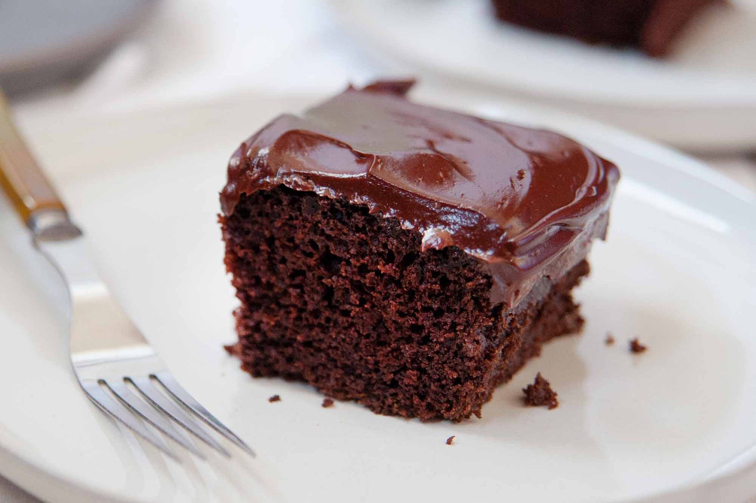 Chocolate Cake with Coffee - single slice on plate