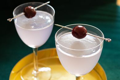 Aviation cocktails made with Crème de Violette and maraschino liqueur
